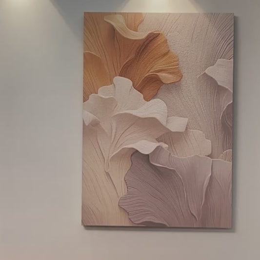 Falling Ginkgo raised leaf texture and handmade finish video