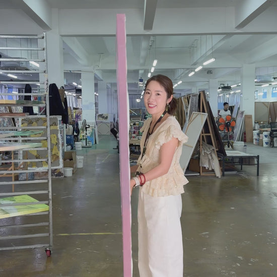 Workshop video showing the finished Roses at the Open Window painting turning from side to front