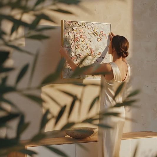 Resonant Drift sage, blush and cream handmade texture video